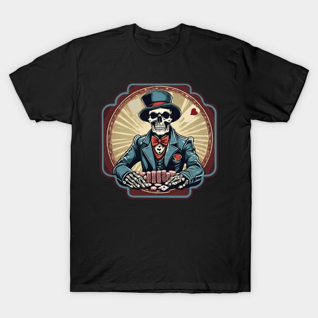 Skeleton poker player T-Shirt by Ilustradamus